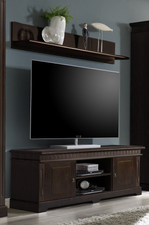 CORDOBA Lowboard 2-trg. + CD-Wandregal Kiefer massiv kolonial lackiert