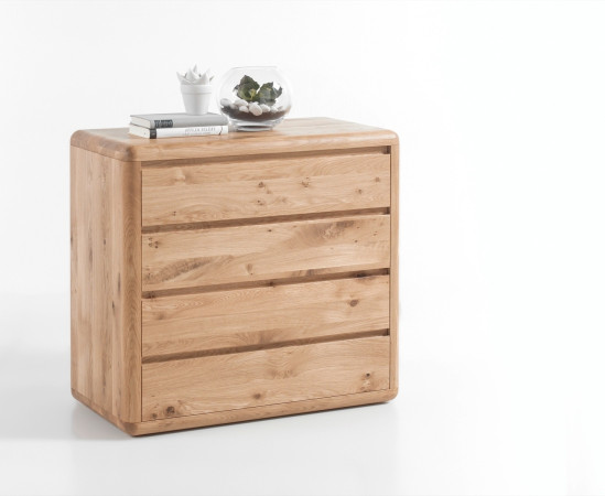 Kommode mit 4 Schubladen Wildeiche massiv VERONA 