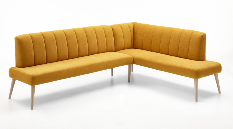 Eckbank aus Stoff 265x157 cm Beine aus Buche oder Eiche Farben wählbar MALMÖ