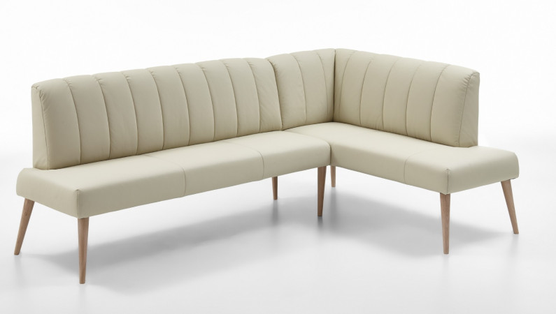 Eckbank aus Leder 245x157 Beine aus Buche oder Eiche Farben wählbar MALMÖ