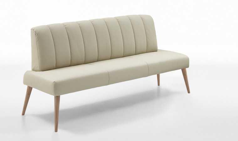 Sitzbank aus Leder Beine aus Buche oder Eiche Farben wählbar MALMÖ