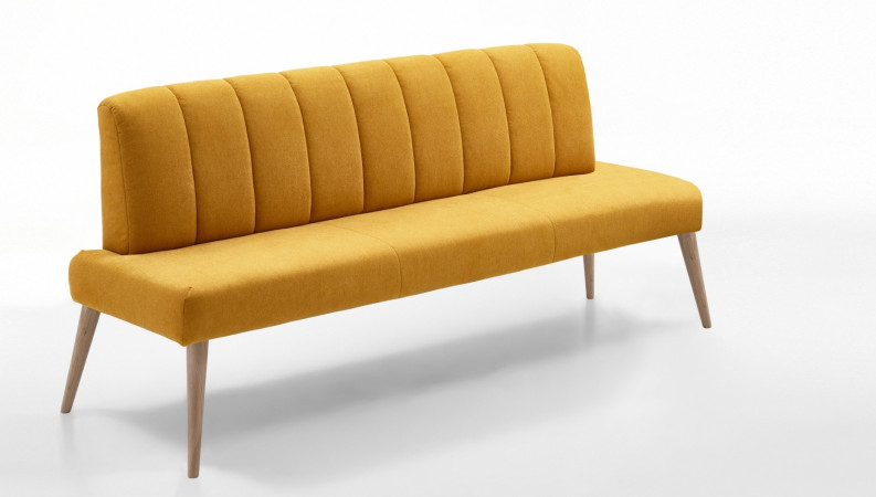 Sitzbank 182 cm aus Stoff Beine aus Buche oder Eiche Farben wählbar MALMÖ