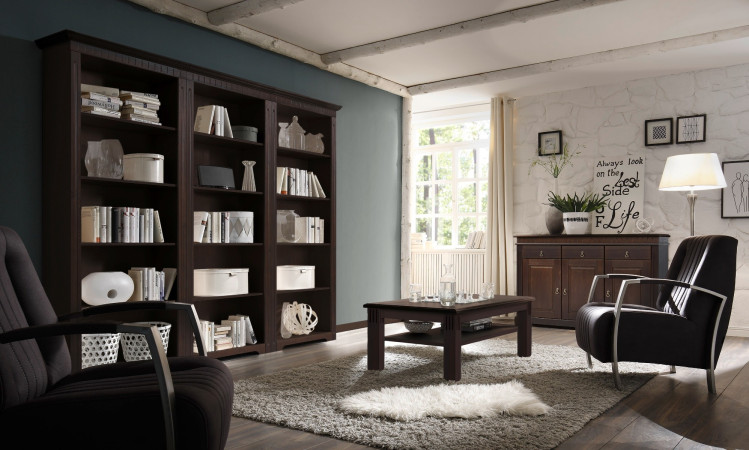 CORDOBA 3x Bücherregale Kiefer massiv kolonial lackiert