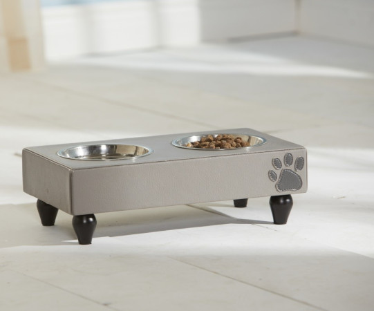 KAHU Hunde Katzen Feeder Chevron - Fressnapf mit 2 Schalen - KaHu Pet Furniture