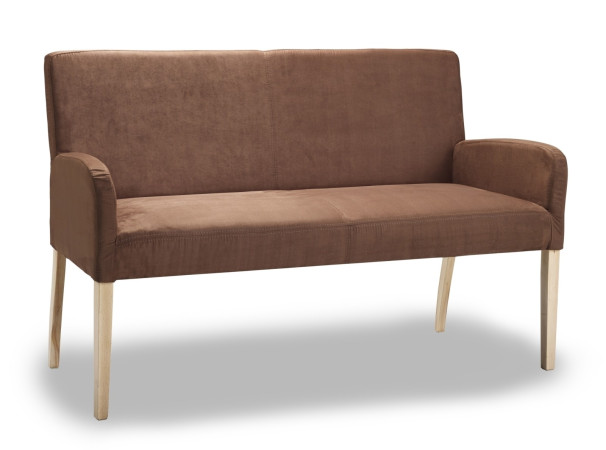 Sitzbank aus Microfaser 123 cm Beine aus Buche oder Eiche Farben wählbar ALFO