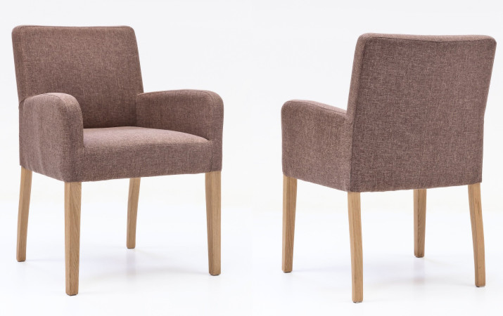 Armlehnstuhl aus Stoff Beine aus Buche oder Eiche Farben wählbar ALFO