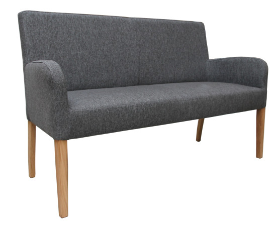 Sitzbank aus Stoff 123 cm Beine aus Buche oder Eiche Farben wählbar ALFO