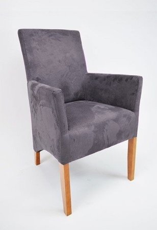 Armlehnstuhl aus Microfaser Beine aus Buche oder Eiche Farben wählbar ANATOl SMALL