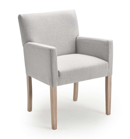 Armlehnstuhl mit Komfortsitz mit Stoff-Bezug und Holzgestell Wallis