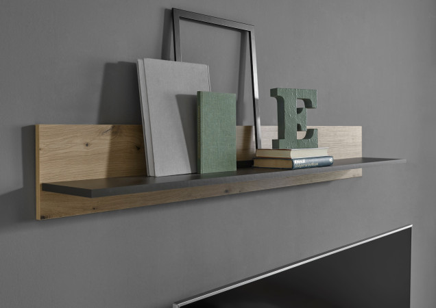 Wandboard mit Ablageboden 138x20 cm Eiche Graphit CORATO