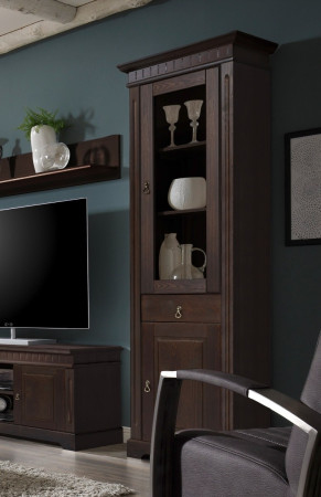 CORDOBA Vitrine rechts Kiefer massiv kolonial lackiert