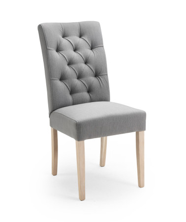 Esszimmerstuhl mit Stoffbezug mit Chesterfield Steppung Beine Buche Eiche wählbar Chester