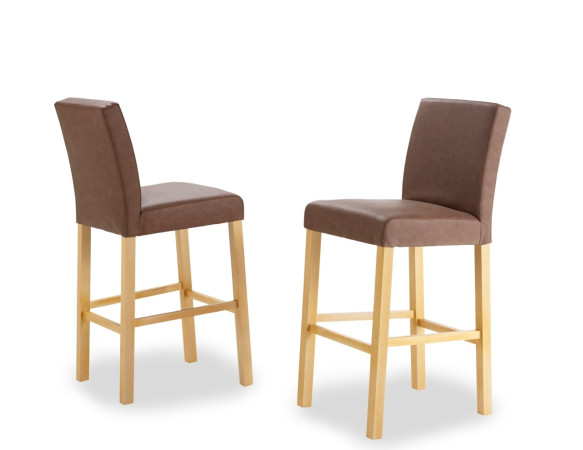 Barstuhl aus Kunstleder Beine aus Buche Farben wählbar BALOU