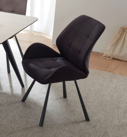 Esszimmerstuhl dunkelgrau 2er Set Microfaser Ferrara