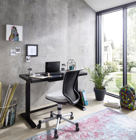 Schreibtisch schwarz elektrisch höhenverstellbar 120x60 cm LIFT4HOME