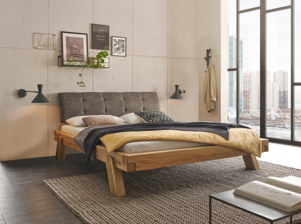 Balkenbett 180x200 aus massiver Eiche