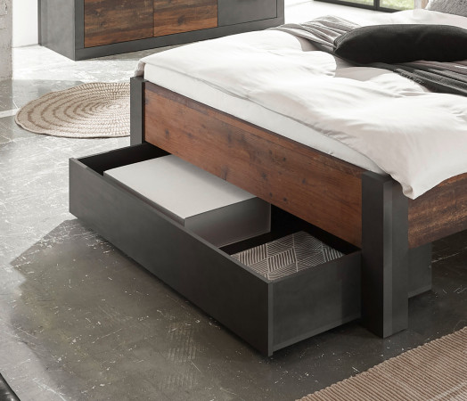 Bettkasten auf Rollen 128x22 cm used-look QUEENS