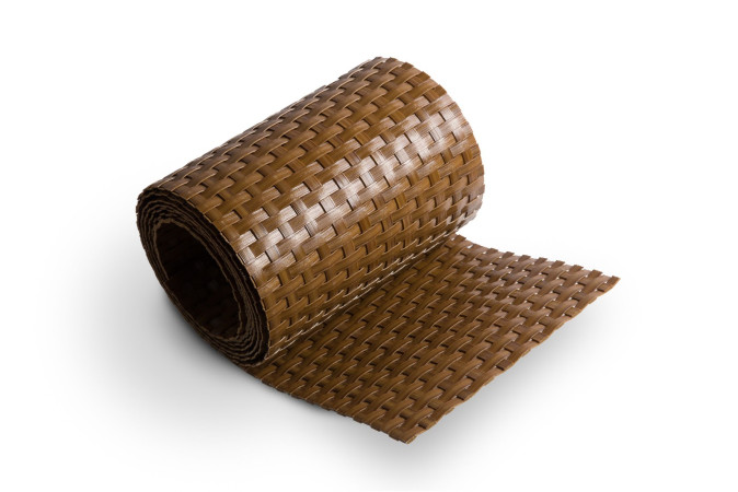 Sichtschutzstreifen Polyrattan 255x19cm rostbraun