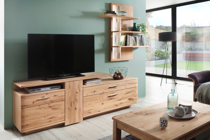 2-teilige Wohnwand Eiche bianco 280 cm Nr.3 Santa Fe