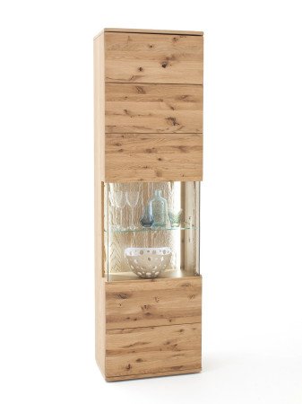 Vitrine Eiche bianco 60 cm 1-türig Santa Fe