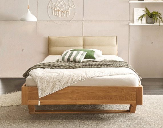 Schwebebett Eiche Massivholz 140x200 TJ140