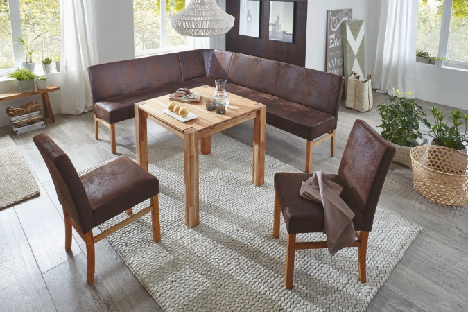 SOPHIE Eckbank 240x240cm in Stoff / Textil aus Buche oder Eiche