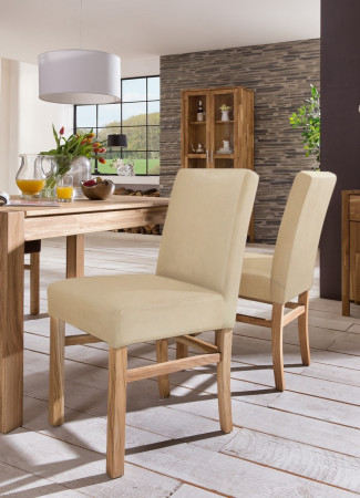 Esszimmerstuhl aus Leder Beine aus Buche oder Eiche Farben wählbar SOPHIE