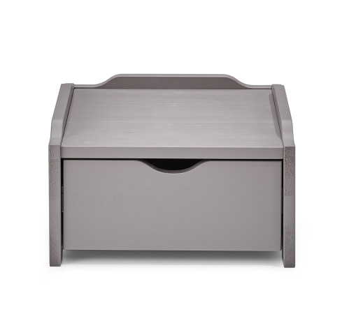 stapelbare Nachtkommode aus massiver Kiefer grau mit Schublade SYLT