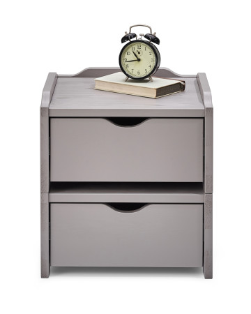 Nachtkommoden grau aus massiver Kiefer mit Schubladen SYLT 