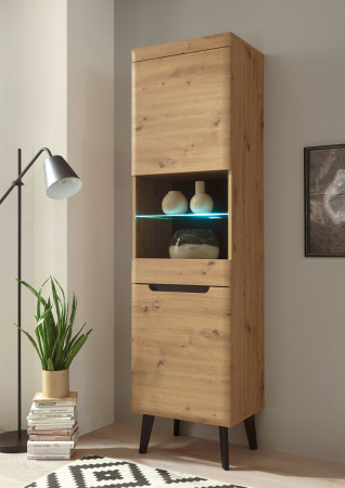 Vitrine 197x53 cm 2-türig Eiche Tonder