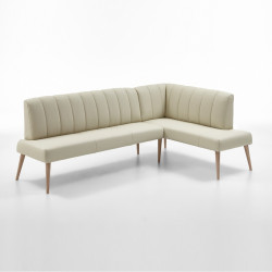 Eckbank aus Leder 245x157 Beine aus Buche oder Eiche Farben wählbar MALMÖ