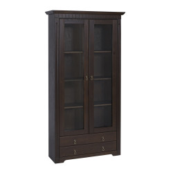 CORDOBA Vitrine Schrank 2-trg Kiefer massiv kolonial lackiert