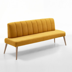 Sitzbank 182 cm aus Stoff Beine aus Buche oder Eiche Farben wählbar MALMÖ