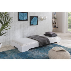 Stapelbett Gästebett 100 x 200 cm Kiefer massiv weiss SYLT