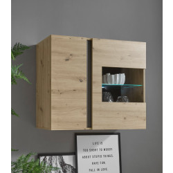 Hängeschrank mit 2 Glastüren 97 cm breit Eiche Graphit CORATO, Milieu Ansicht