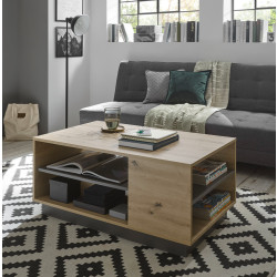 Couchtisch 100x60 cm Höhe 46 cm Eiche Graphit CORATO