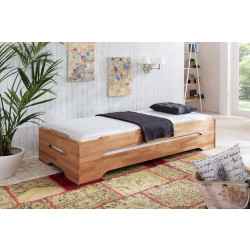 JUIST Stapelbetten 2x 90x200 Gästebett Kernbuche geölt