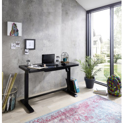 Schreibtisch schwarz elektrisch höhenverstellbar 120x60 cm LIFT4HOME