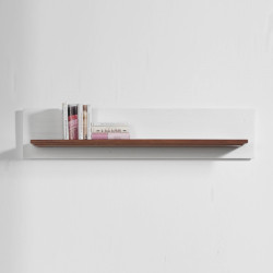 PORTO Wandboard 140 cm Pinie massiv weiss & cognac