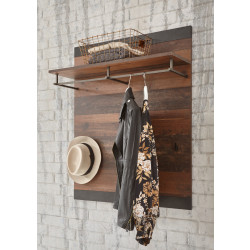 Garderobenpanel 100x80 cm mit Stange und Haken used-look QUEENS