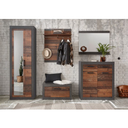 Garderoben-Set 5-teilig mit Schrank und Kommode used-look QUEENS Nr. 1