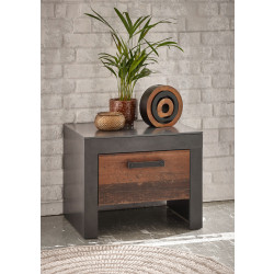 Nachtkommode 55x45 cm mit 1x Schublade used-look QUEENS