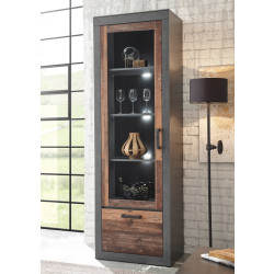 Vitrine 201x65 cm 2-türig used-look QUEENS