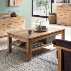 Couchtisch 115x65 cm Eiche bianco teilmassiv Santa Fe, Milieu Foto im Wohnzimmer