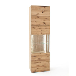 Vitrine Eiche bianco 60 cm 1-türig Santa Fe, Freisteller