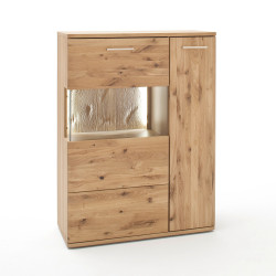 Highboard Eiche bianco teilmassiv 90 cm 2-türig rechts Santa Fe, Freisteller