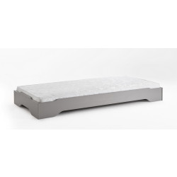Stapelbett 90x200 Gästebett Kiefer massiv Taupe grau SYLT 