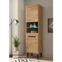 Vitrine 197x53 cm 2-türig Eiche Tonder