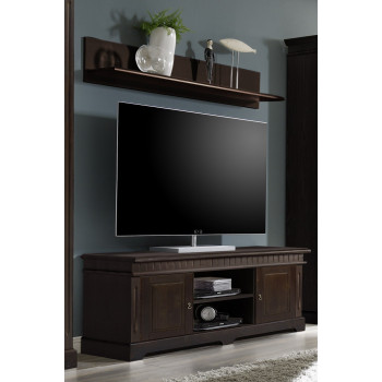 TV-Lowboard kolonial mit Wandregal Kiefer 144 cm Cordoba