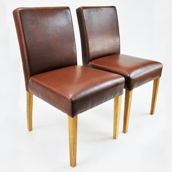 Esszimmerstuhl aus Kunstleder mit Holzgestell Alfo